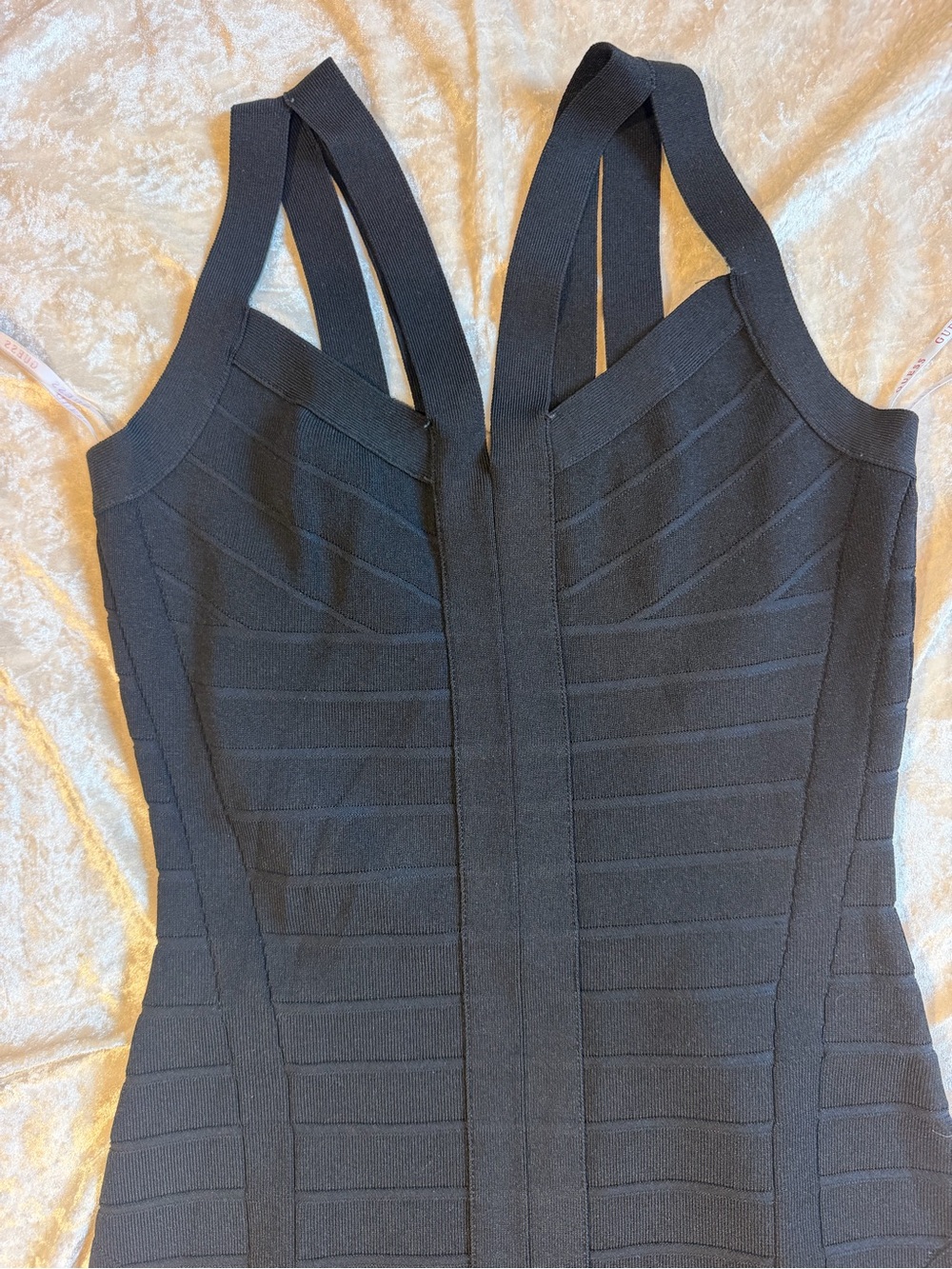 GUESS Black Bandage Bodycon Cutout Mini Dress Size L | Y2K Going Out - Picture 6 of 6